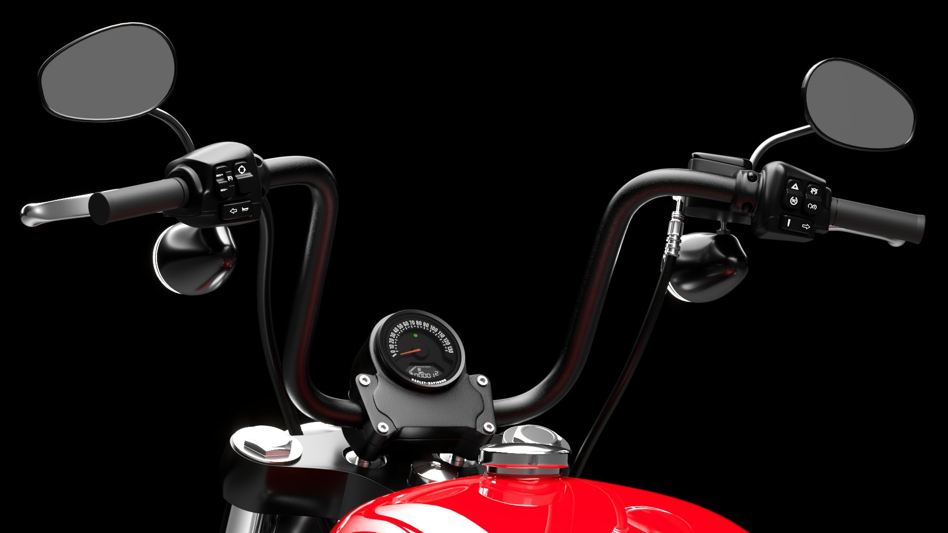 Harley Davidson Street Bob 2026 3D Model (Brilliant Red)