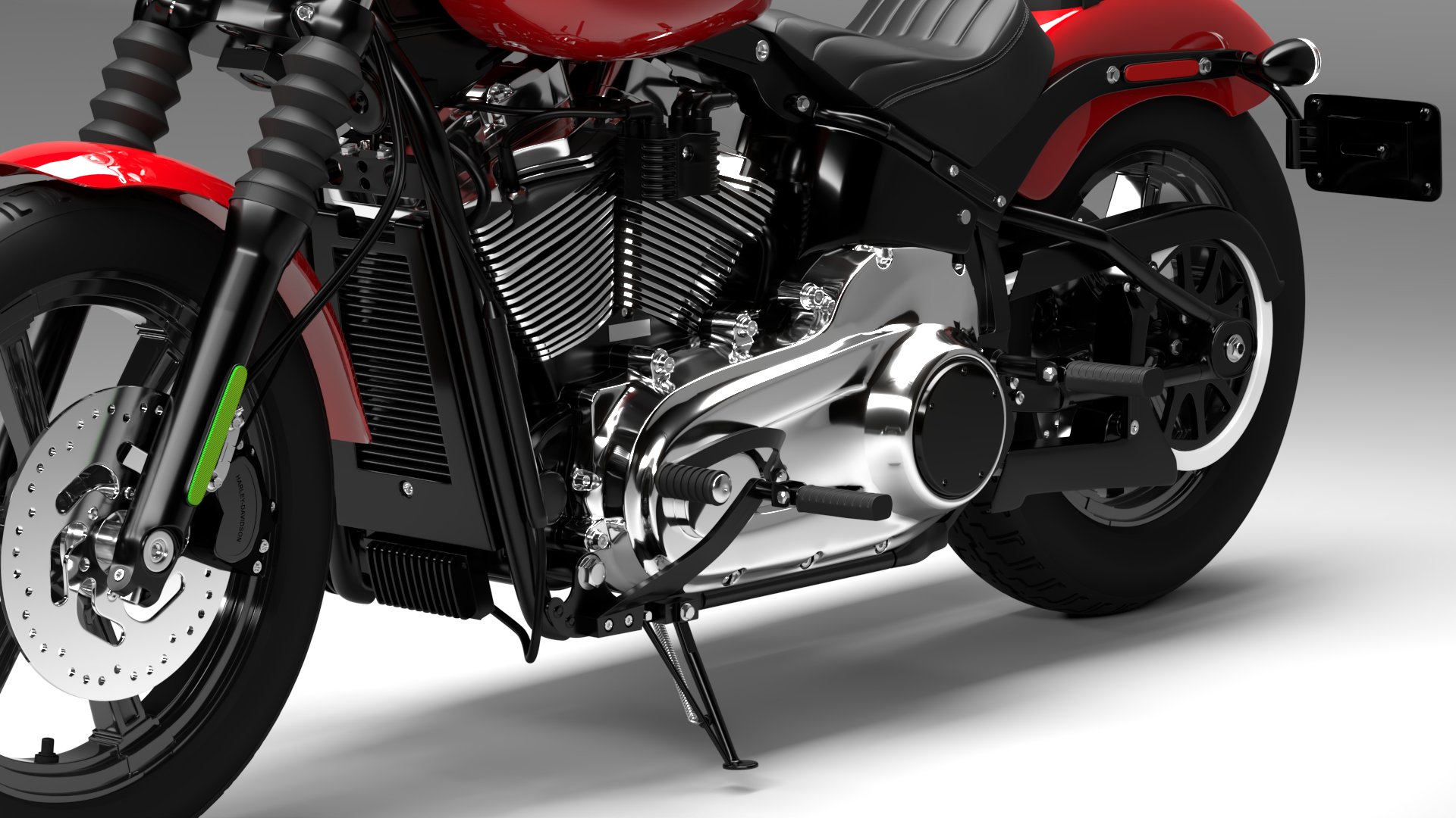 Harley Davidson Street Bob 2026 3D Model (Brilliant Red)