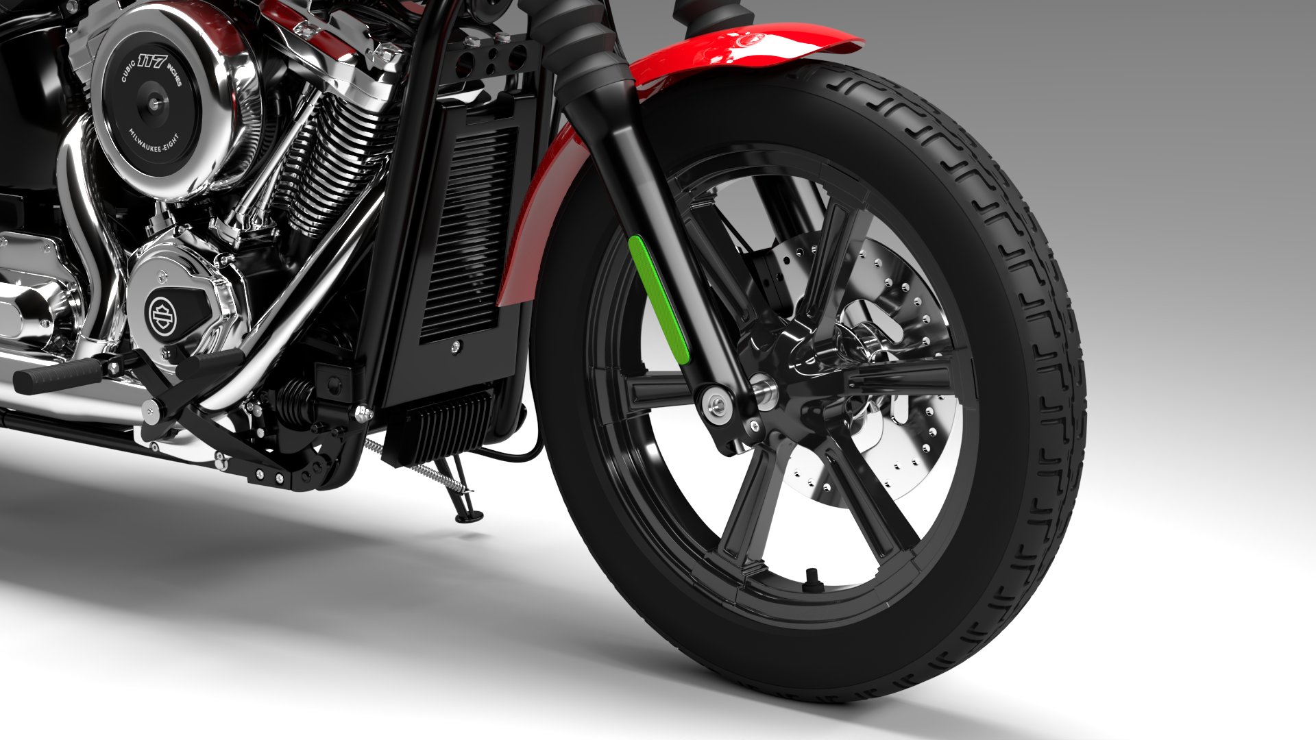 Harley Davidson Street Bob 2026 3D Model (Brilliant Red)