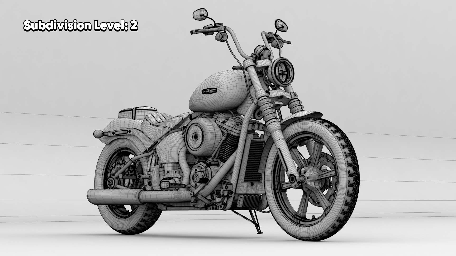 Harley Davidson Street Bob 2026 3D Model (Brilliant Red)