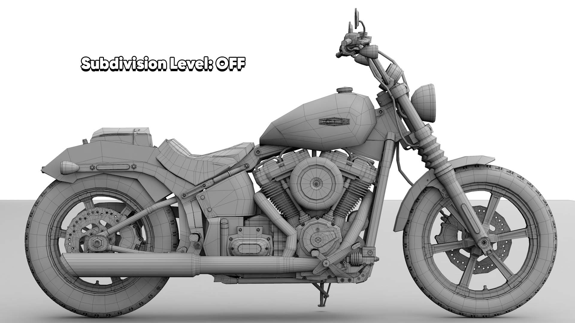 Harley Davidson Street Bob 2026 3D Model (Brilliant Red)