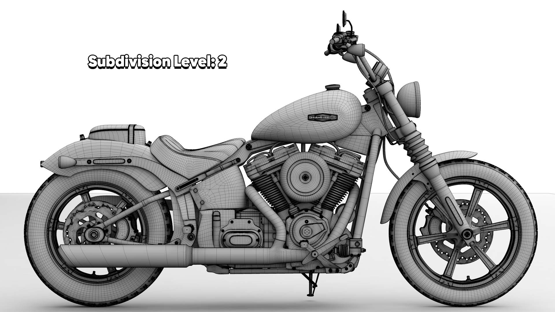 Harley Davidson Street Bob 2026 3D Model (Brilliant Red)