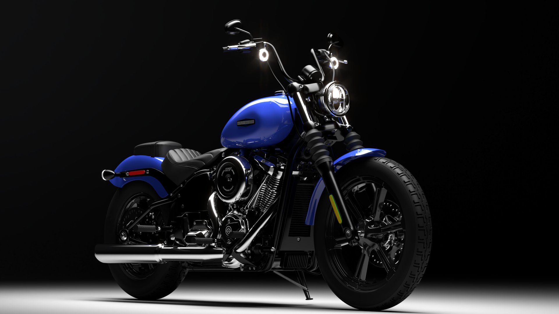 Harley Davidson Street Bob 2026 3D Model (Aurora Blue Denim)