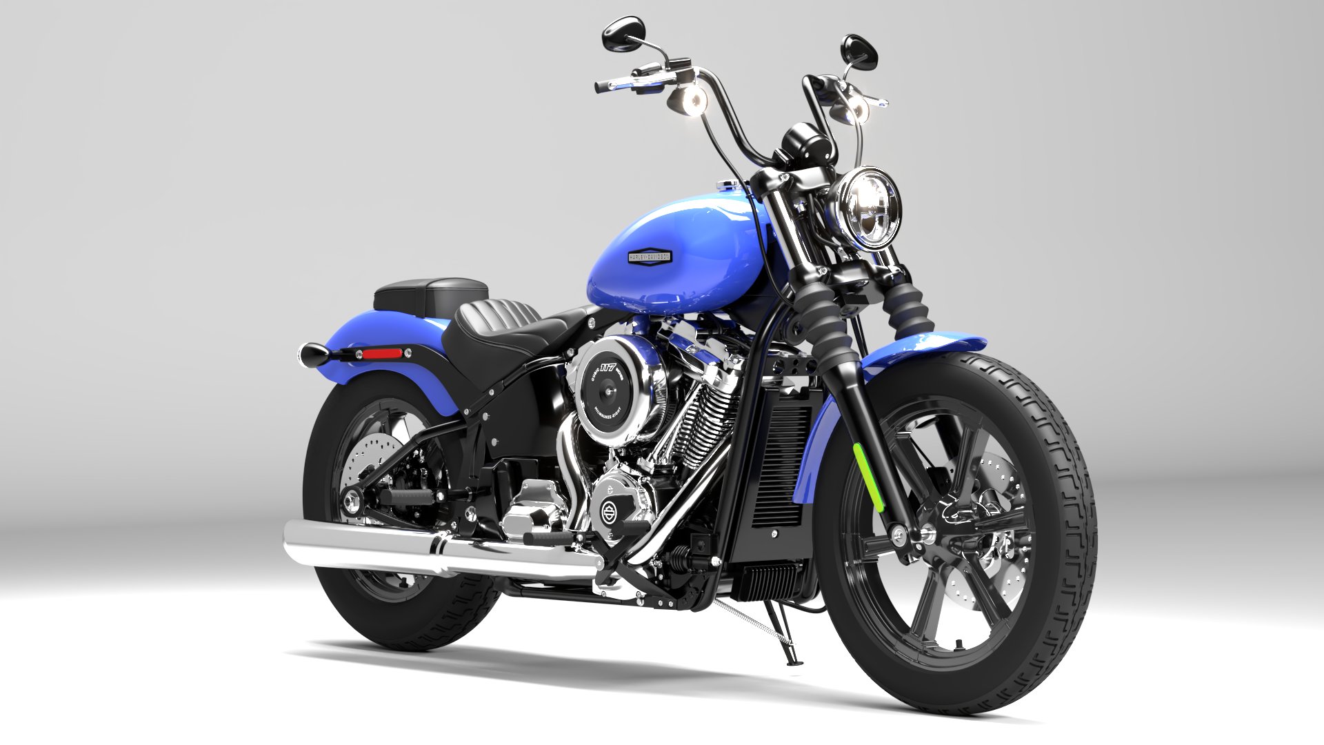 Harley Davidson Street Bob 2026 3D Model (Aurora Blue Denim)