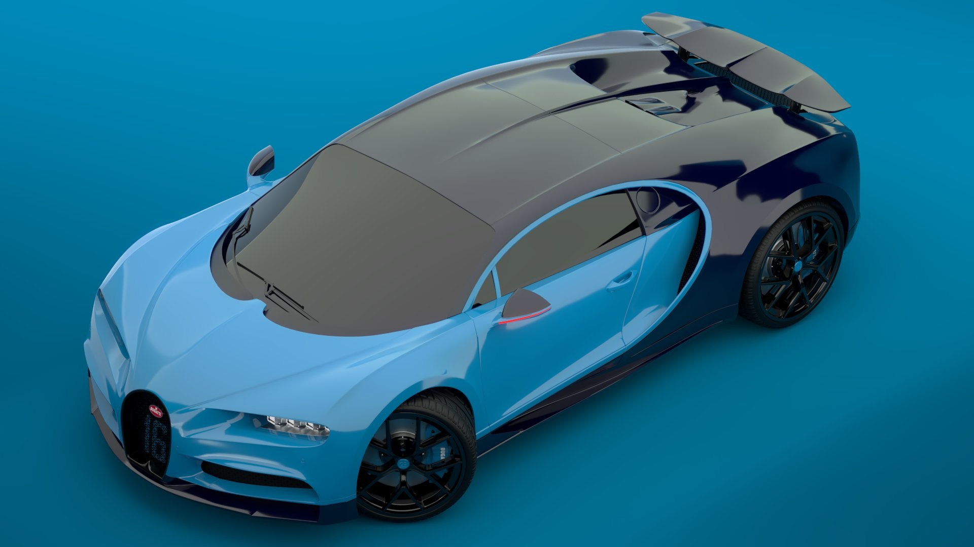 Bugatti Chiron Sport 3D Model Blue