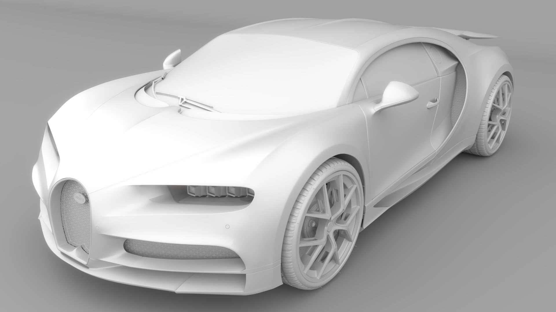 Bugatti Chiron Sport 3D Model Blue