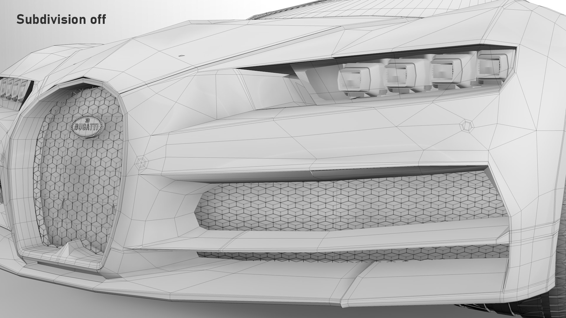 Bugatti Chiron Sport 3D Model Blue