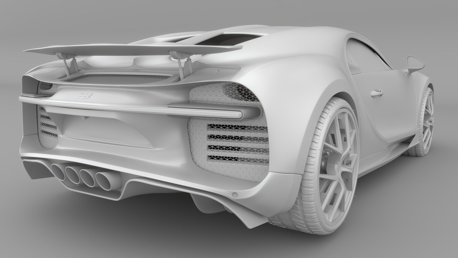 Bugatti Chiron Sport 3D Model Blue