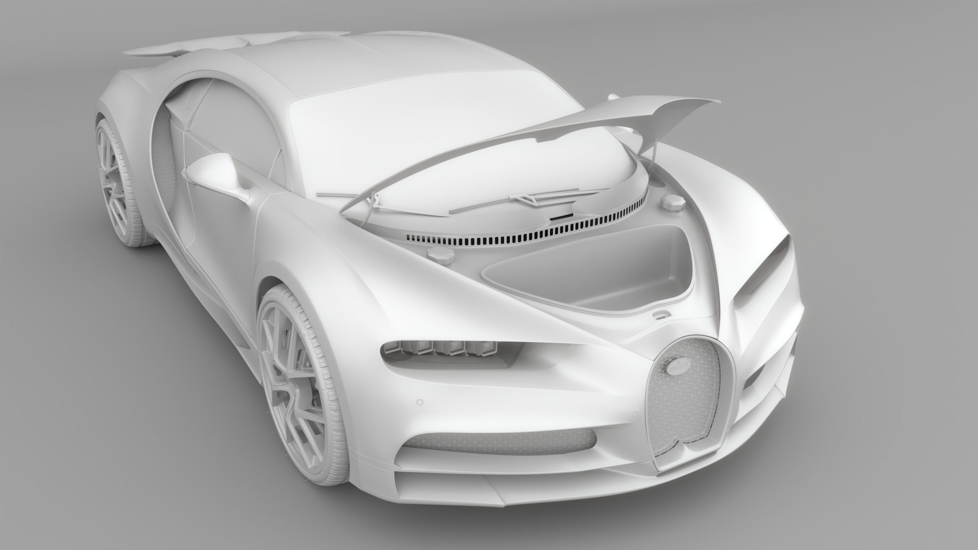 Bugatti Chiron Sport 3D Model Blue