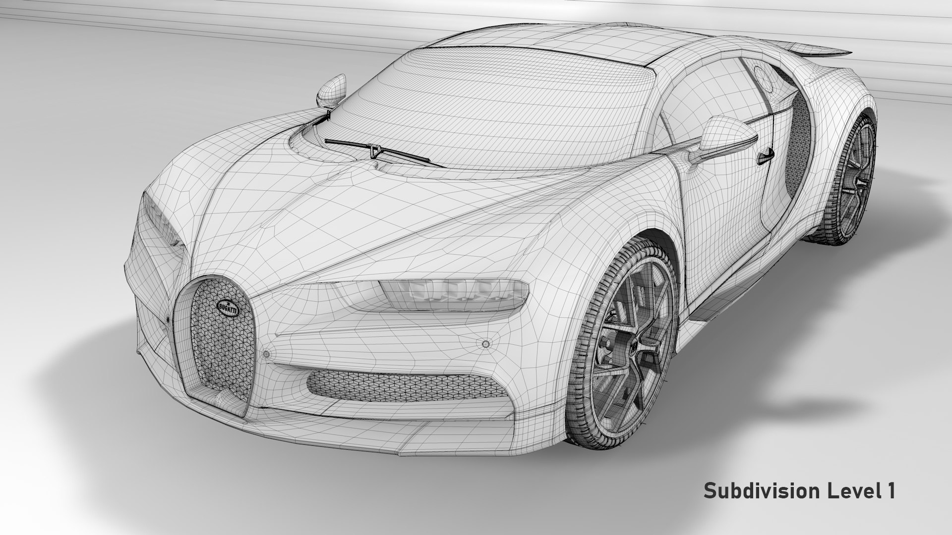 Bugatti Chiron Sport 3D Model Blue