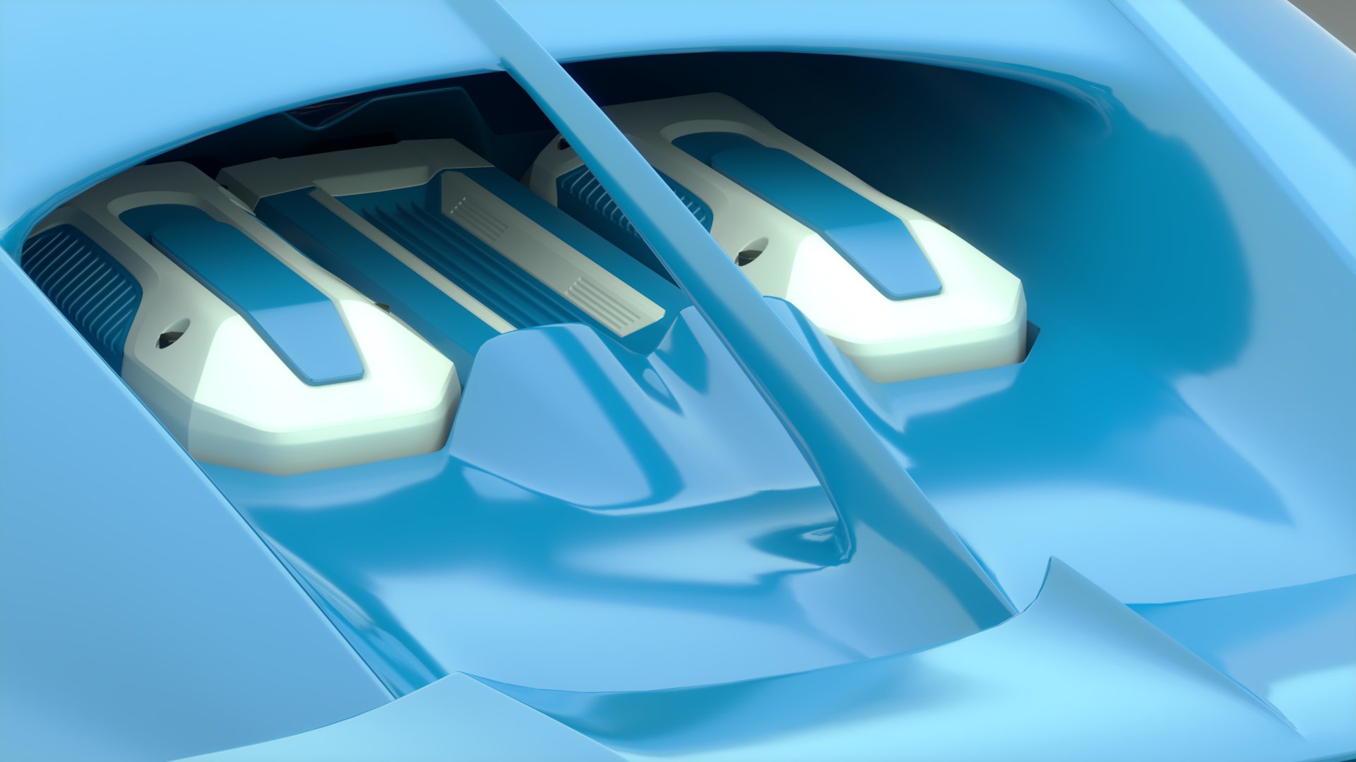 Bugatti Chiron Sport 3D Model Blue White