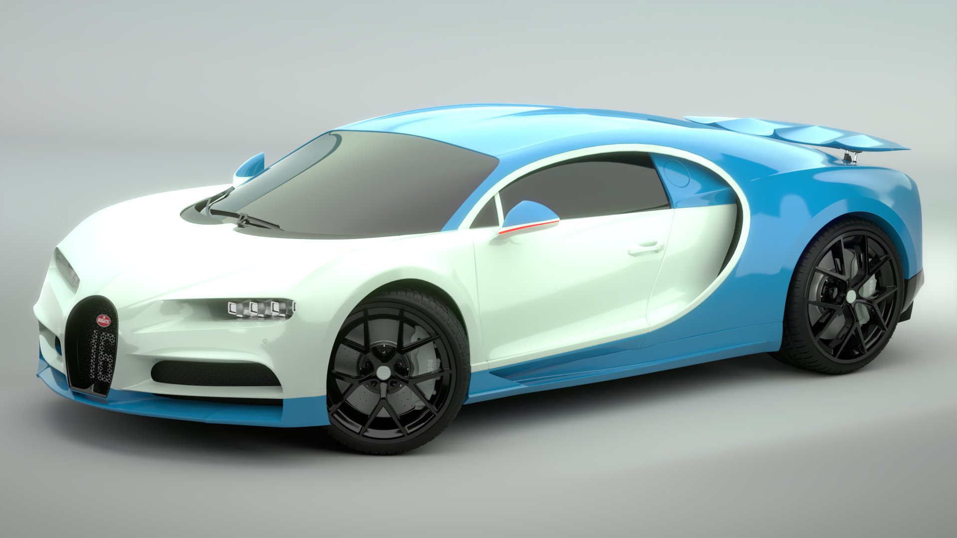 Bugatti Chiron Sport 3D Model Blue White