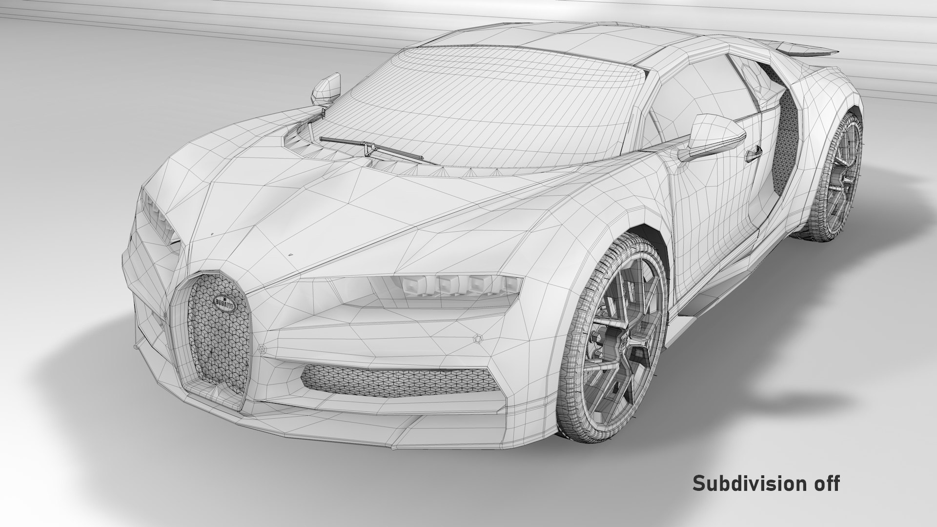 Bugatti Chiron Sport 3D Model Blue White