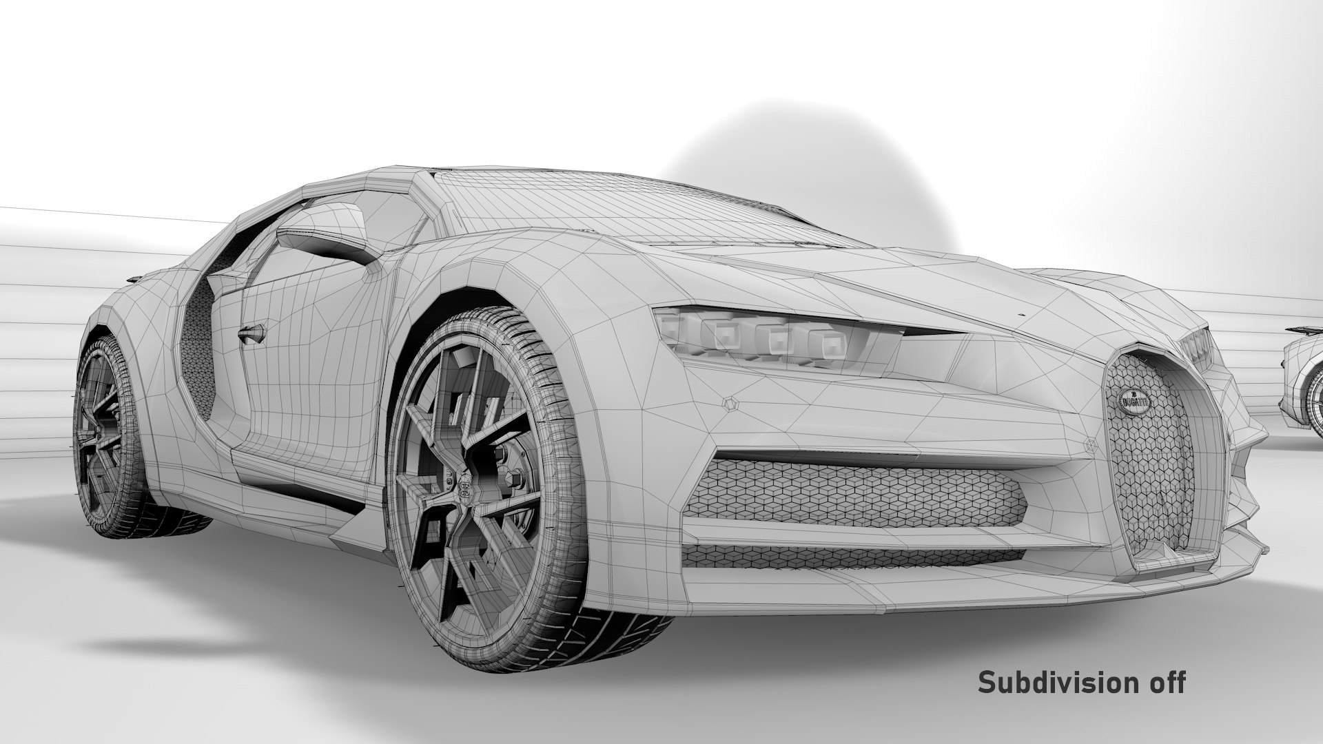 Bugatti Chiron Sport 3D Model Blue White