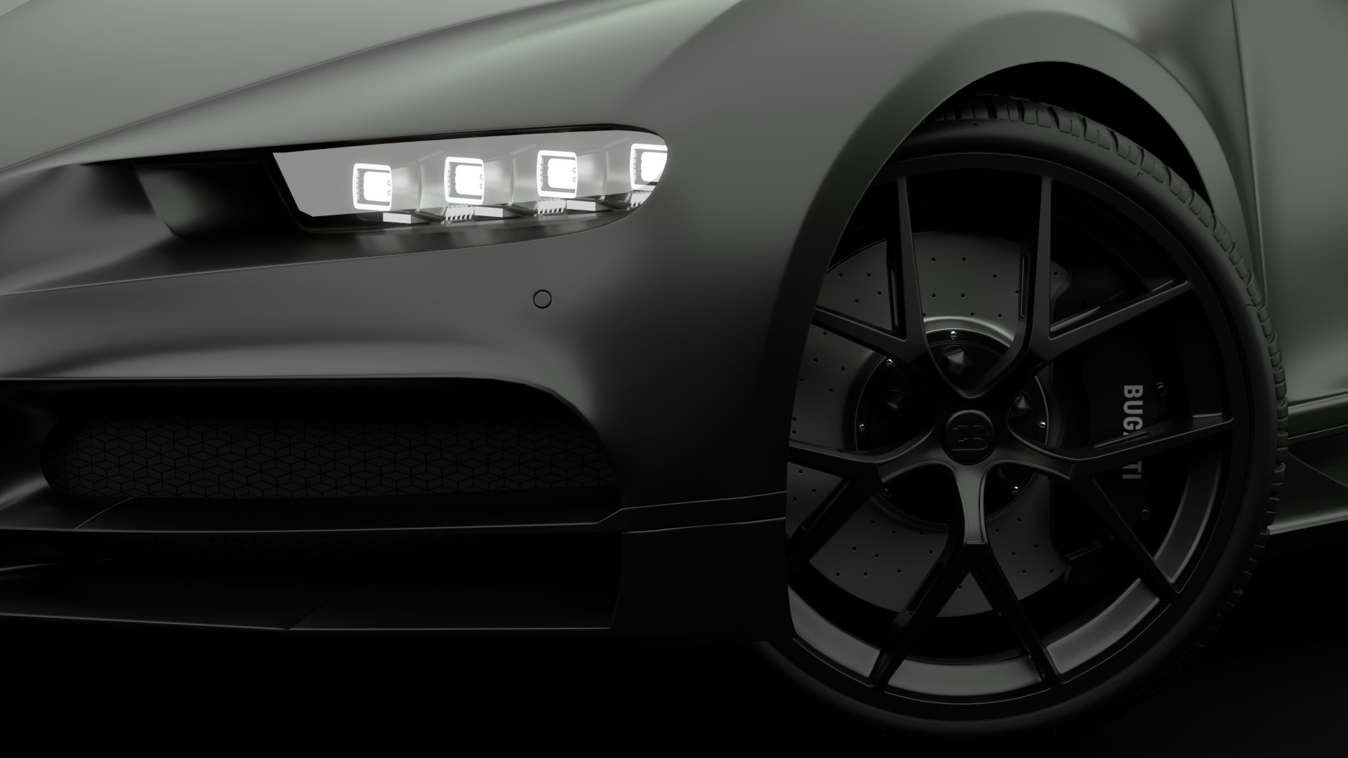 Bugatti Chiron Sport 3D Model Matte