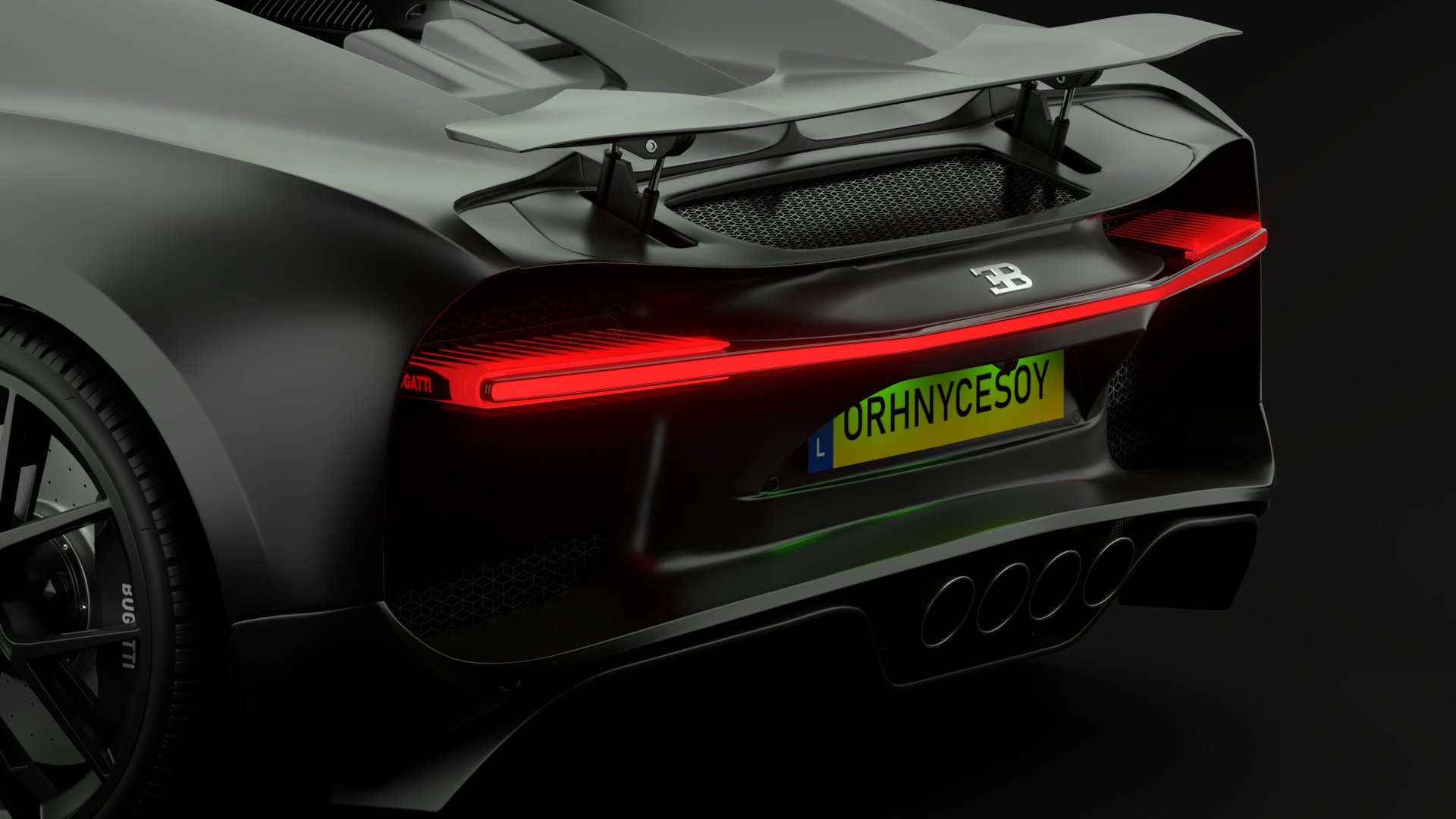 Bugatti Chiron Sport 3D Model Matte