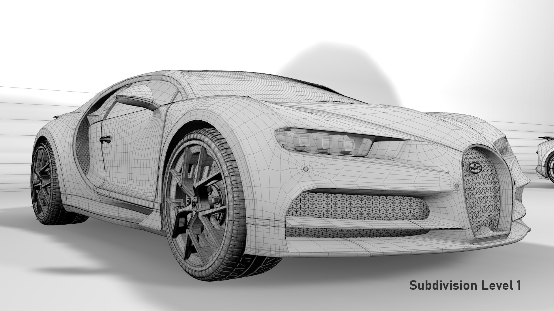 Bugatti Chiron Sport 3D Model Matte