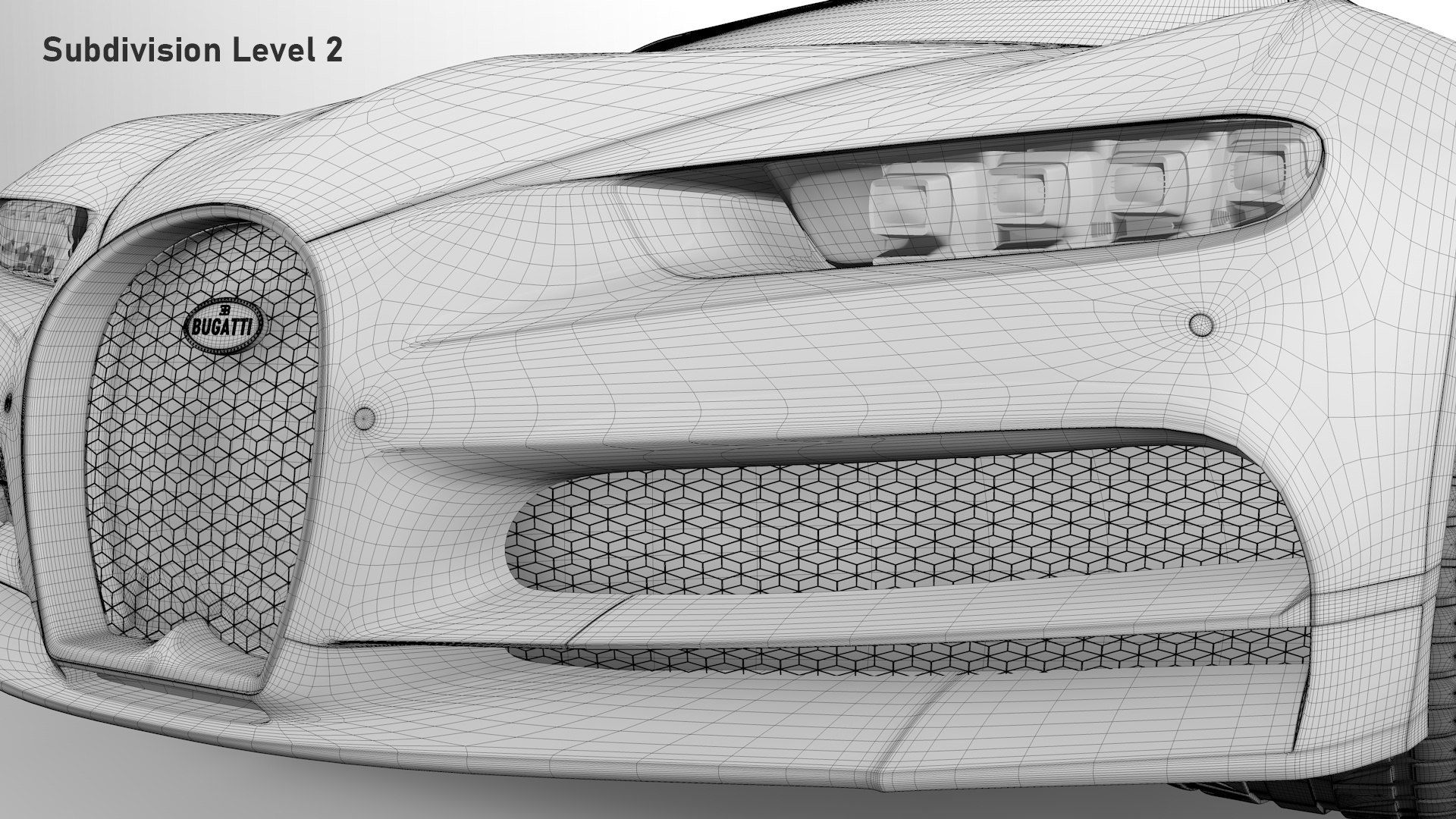 Bugatti Chiron Sport 3D Model Matte