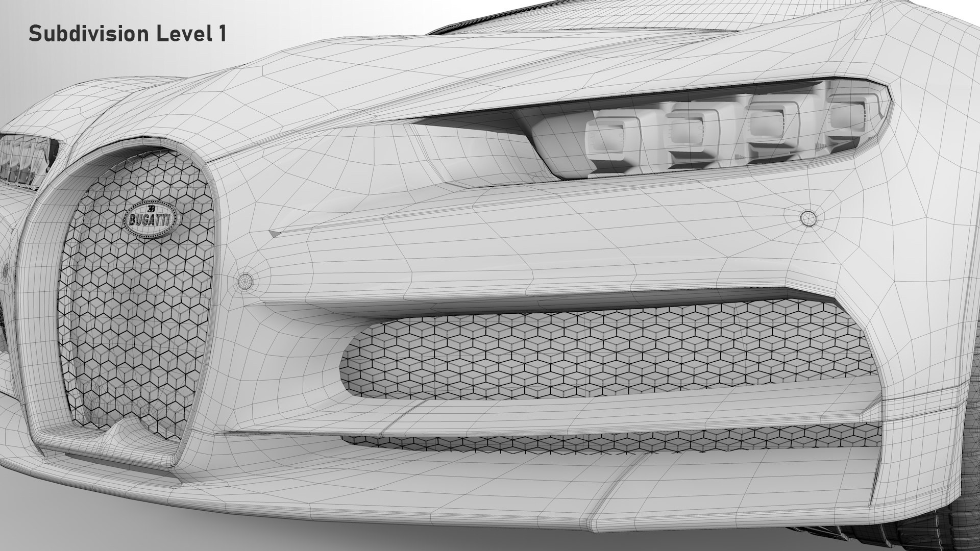 Bugatti Chiron Sport 3D Model Red