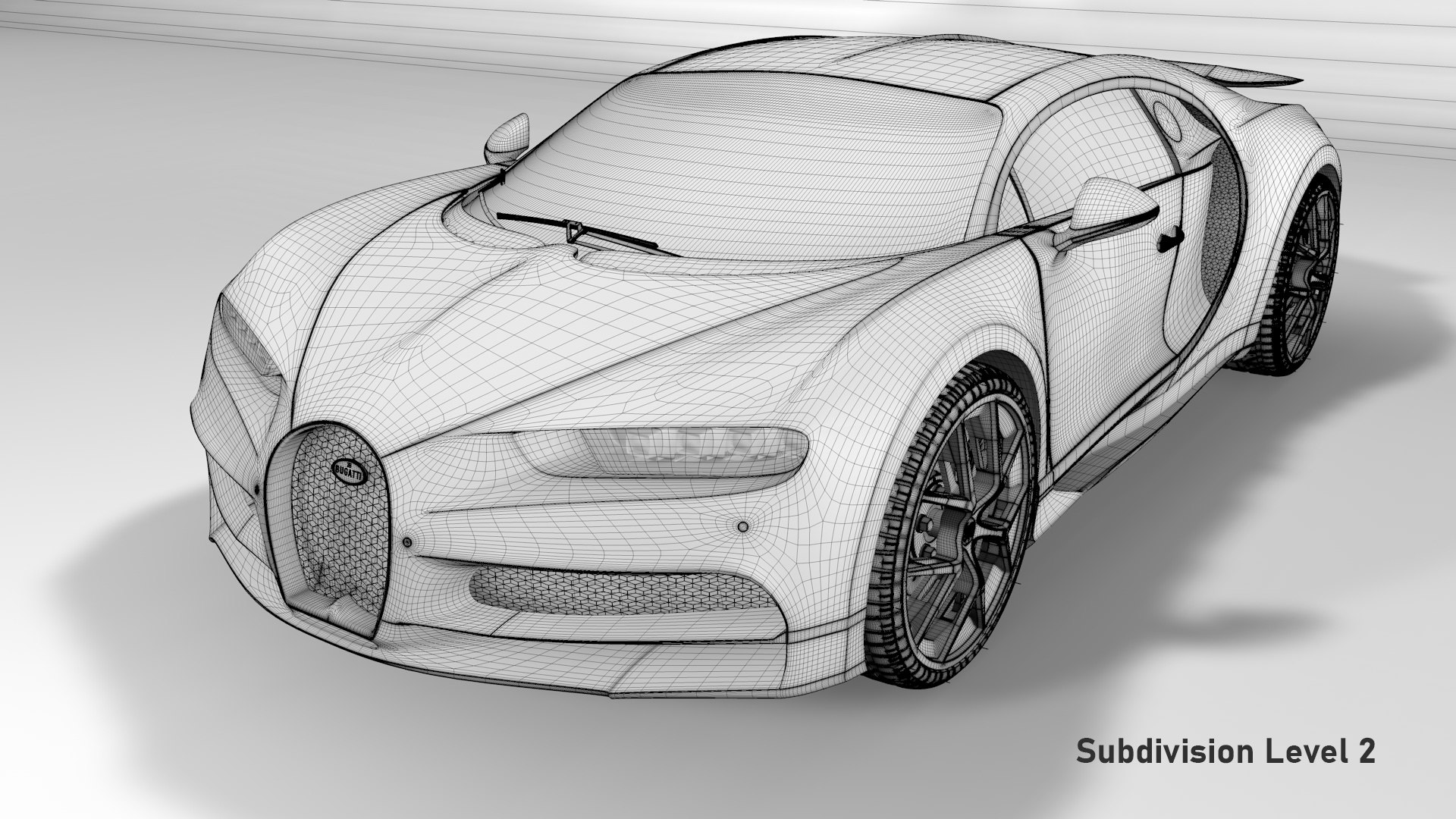 Bugatti Chiron Sport 3D Model Red