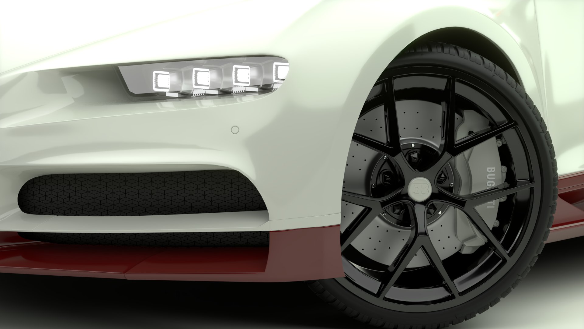 Bugatti Chiron Sport 3D Model White