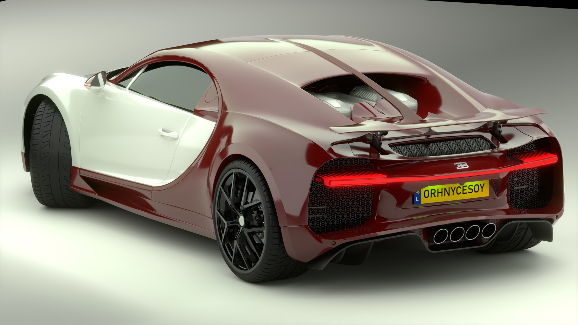Bugatti Chiron Sport 3D Model White