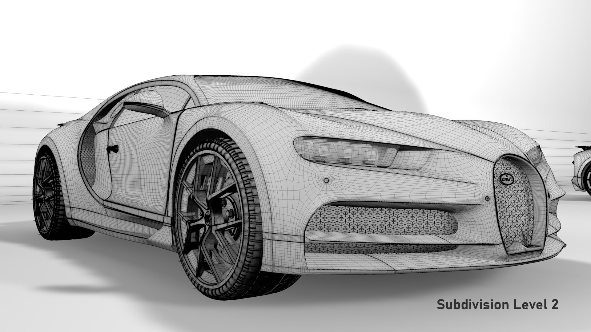Bugatti Chiron Sport 3D Model White