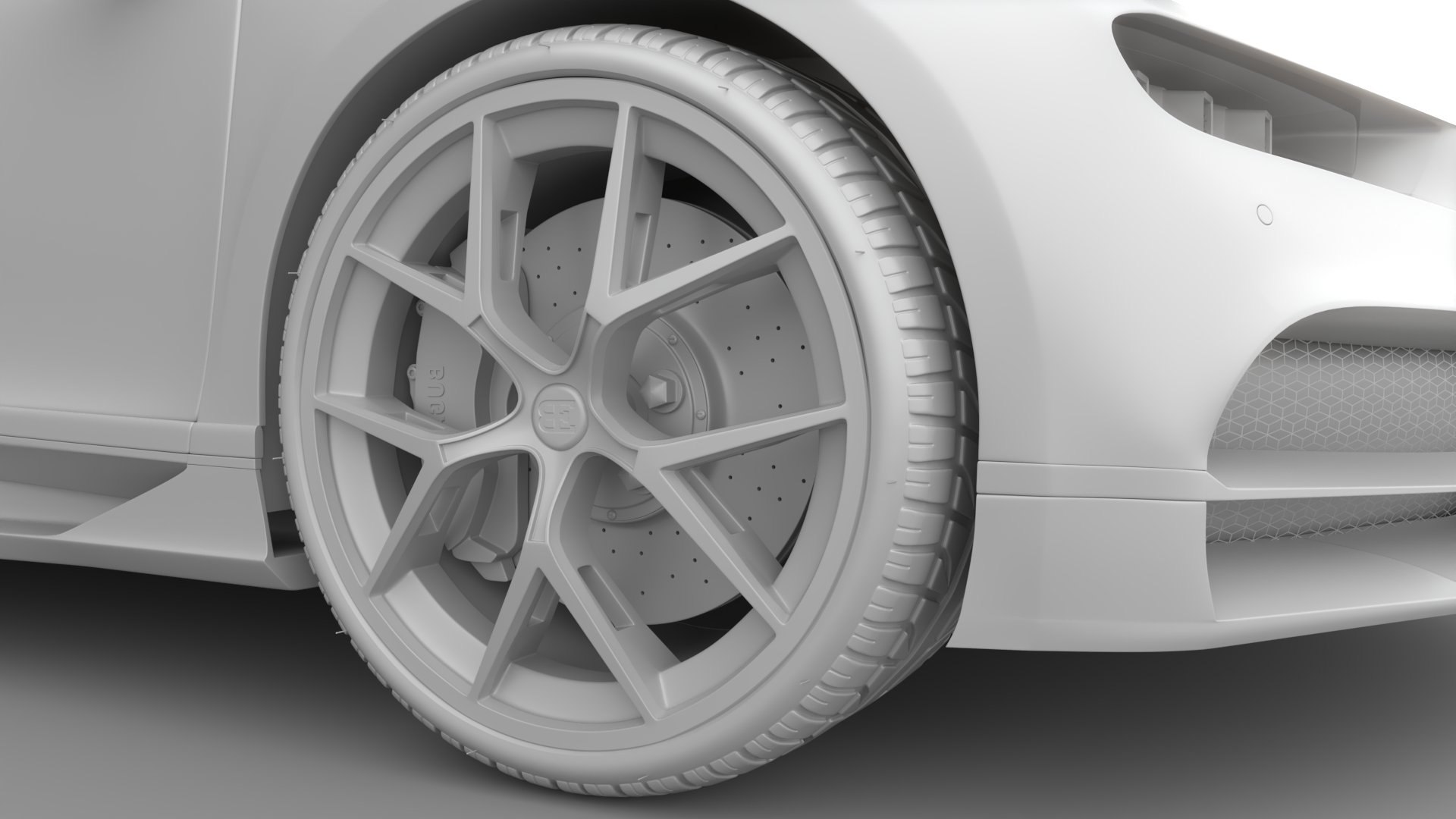 Bugatti Chiron Sport 3D Model White